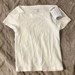 Brandy Melville cropped white tee